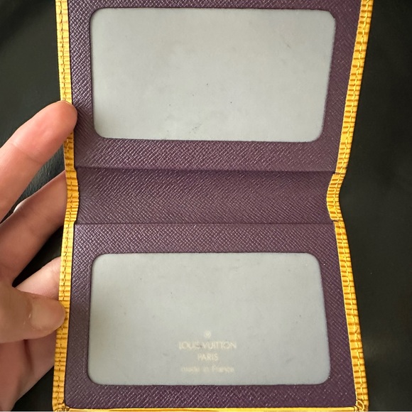 Authentic Louis Vuitton Eli Card Holder in Yellow and Purple - Picture 4 of 9